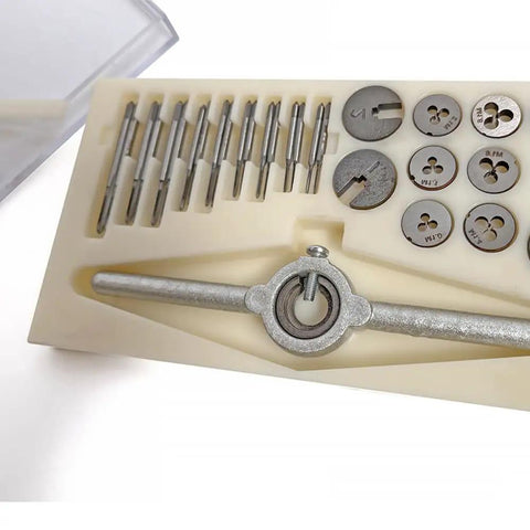 31 Piece Micro Metric Tap And Die Set For M1 To M2.5 Internal And External Threads Repair In Small Electronics Watches And Models Pro Grade HSS With Rust Resistant Coating For Durable Handy Tool Kit in case