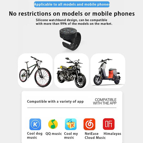 Wireless Bluetooth 5.3 Remote Controller for Steering Wheel Car Kit And Bike Motorcycle Phone Control with compatibility details