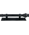 12 Inch Iron Barn Door Pull Handle With Plate, Heavy Duty Antique Black Powder Coat, Weatherproof And Rust Resistant