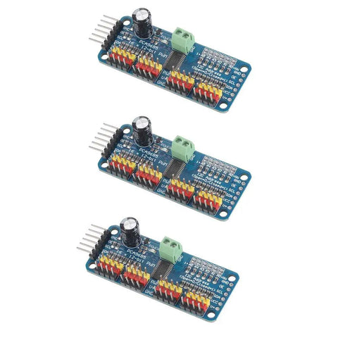 Three PCA9685 16 Channel PWM Servo Driver Board Module With I2C Interface 12 Bit Controller For Arduino And Raspberry Pi 5V To 10V Power Supply 3 Pack