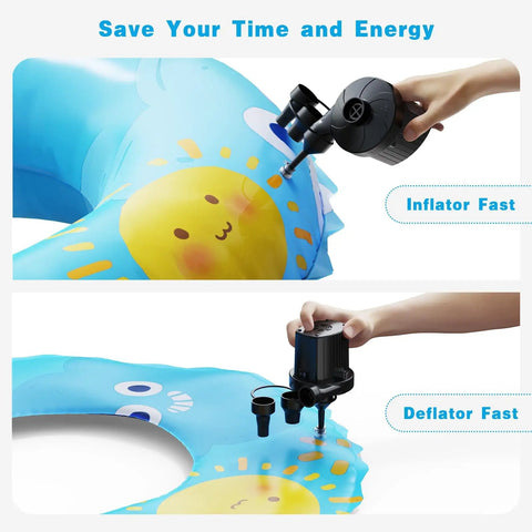 Portable Handy Quick Fill Air Pump For Inflatables With Three Nozzles 110-120V inflating and deflating pool float