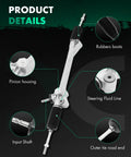 Power Steering Rack And Pinion Complete Assembly For Toyota Highlander 2008 2009 2010 2011 2012 2013 2.7L 3.5L V6 Drop In Ready Replacement, detailed view with pinion housing, input shaft, steering fluid line, and tie rod end.