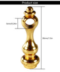 Gold metal spindle from Sturdy Metal Spindles and Glass Railing Post Bolts Set for Cabinets and Furniture Projects Easy Install with Durable Connectors and Screws 8 Piece Hardware Kit, showing dimensions of 6mm and 38mm.