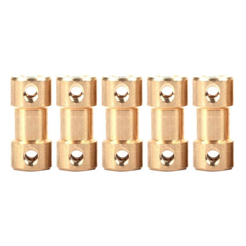 Front view: KANASI shaft couplers, brass sleeve adapters for 2.3–4.0 mm shafts, set of 8.