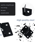 Twenty Four Heavy Duty Black Folding Butt Hinges With Smooth Swivel Function And Included Mounting Screws For Fast Cabinet Fixes and Woodworking Builds That Are Hella Durable And Ready To Roll, showing a close-up of hinge mechanism and steel material.
