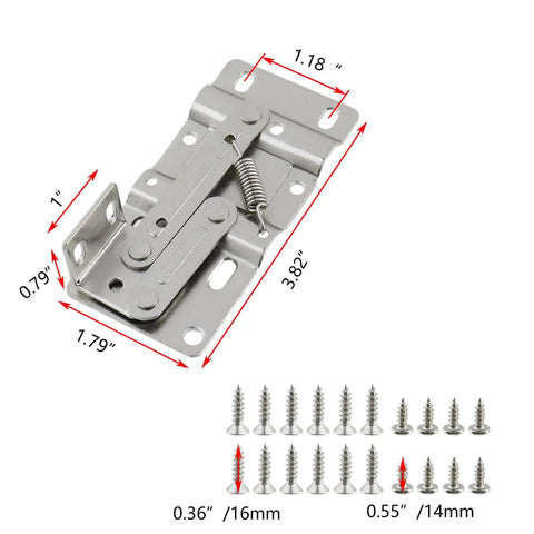 Four Pack Tip Out Tray Hinges For Flip Up Cabinets, 45 Degree Soft Close Concealed Cabinet Hinges with screws, 97x46mm size