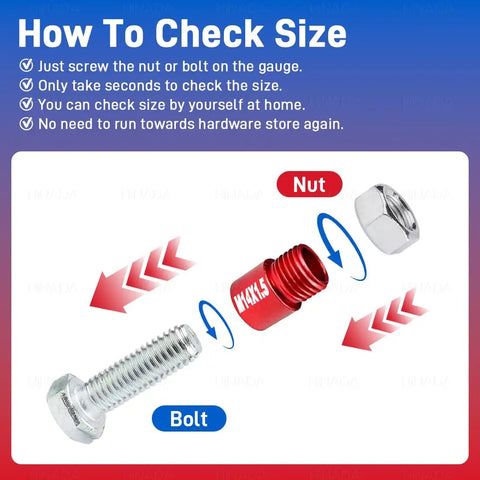 Nut And Bolt Thread Checker Kit With 28 Standard And 24 Metric Sizes In A Handy Box Set The Ultimate Thread Gauge in use