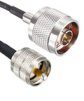UHF PL259 Male To N Type Male Coax Cable RG316 For Antenna Analyzer And Ham Radio Transceiver, 2 Ft, Nickel Plated Connectors