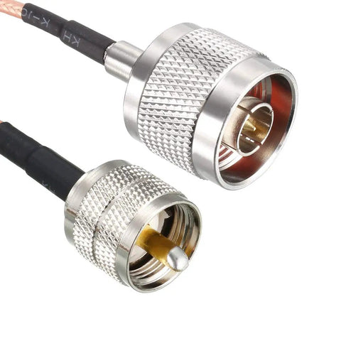 UHF PL259 Male To N Type Male Coax Cable RG316 For Antenna Analyzer And Ham Radio Transceiver, 2 Ft, Nickel Plated Connectors