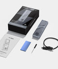 Smooth Operator M2 Nvme Ssd Enclosure With Built In Cooling Fan delivering fast Thunderbolt 5 speeds, included accessories and packaging.