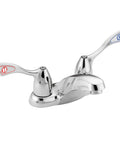 MBition Chrome Two Handle Centerset Bathroom Faucet 1.5 GPM For Commercial Use Durable Easy Install Chrome Finish Fits Utility Sinks With Classic Style