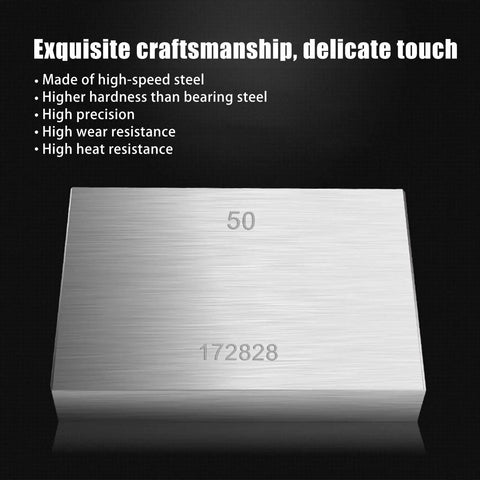 32 Piece Metric Steel Gage Block Set For High Precision Calibration, Heavy Duty Measuring Blocks, Gage Caliper Tool Kit, Grade 0, Premium Hardened Steel Blocks For Calibrating Machinery And Instruments, 50 mm steel block