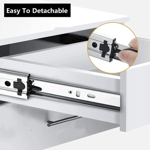 Heavy Duty Soft Close Drawer Slides 800mm Full Extension Three Section Rails for Cabinets with Quick Detach Buckle
