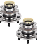 Front view of two 512437 Rear Wheel Hub And Bearing Assembly For Hyundai And Kia Cars Fits Sonata 2010 2014 Tucson 2010 2015 Optima.