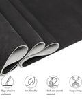 Black suede headliner fabric with foam backing, rolled for car interior roof (120x60 in)