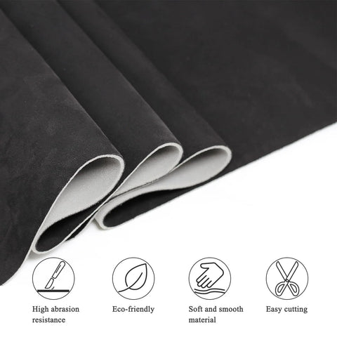 Black suede headliner fabric with foam backing, rolled for car interior roof (120x60 in)