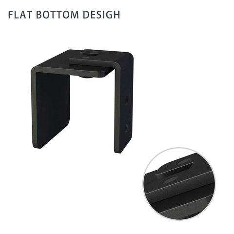 No-Drill Wall Mounted Sliding Barn Door Floor Guide U Shape Bottom Guide Adjustable Matte Black Steel Flat Bottom Design