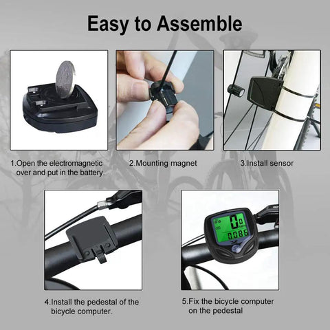 Wireless Waterproof Bicycle Computer With Large LCD Display Speedometer And Odometer Multi Function Cycle Gauge For Accurate Ride Stats And Easy Wake Up On Vibration