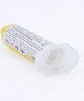 Yellow UV Soldering Paste Flux 10cc in syringe for PCB BGA circuit boards, angled view on white background