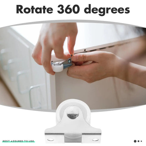 Person installing Ultra Silent PVC Caster Wheels for Office Chairs and Furniture; 360-degree rotation for easy movement.