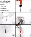 Installation steps for Heavy Duty M8 Helicoil Thread Repair Kit With 25Pcs Stainless Steel Inserts, Drill Bit, Tap, Insertion Tool, Hex Wrench And Breakoff Tool For Restoring Damaged Threads, M8 X 1.25mm, Pro Grade For Auto And Machinery Repairs