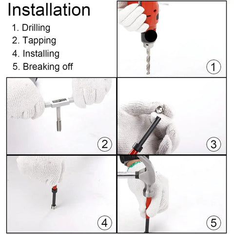 Installation steps for Heavy Duty M8 Helicoil Thread Repair Kit With 25Pcs Stainless Steel Inserts, Drill Bit, Tap, Insertion Tool, Hex Wrench And Breakoff Tool For Restoring Damaged Threads, M8 X 1.25mm, Pro Grade For Auto And Machinery Repairs