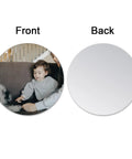 Front and back view of 4.2 Inch Round Sublimation Aluminum Sheets 0.01 Inch Thick Blank Metal Panels For Pictures And Signs Great For Diy Crafters Craft Projects And Custom Decor Available In 20 Pack 50 Pack Or 100 Pack
