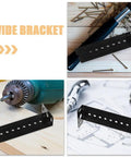 6 Pack Top Notch L Shaped Keyboard Slide Rail Brackets With Adjustable Drawer Connector and Heavy Duty Metal Hardware on wood.