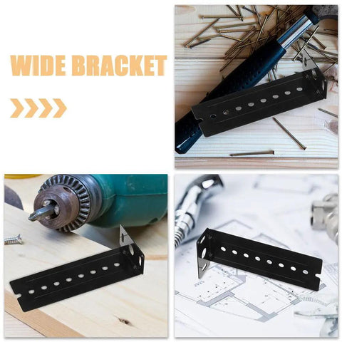 6 Pack Top Notch L Shaped Keyboard Slide Rail Brackets With Adjustable Drawer Connector and Heavy Duty Metal Hardware on wood.