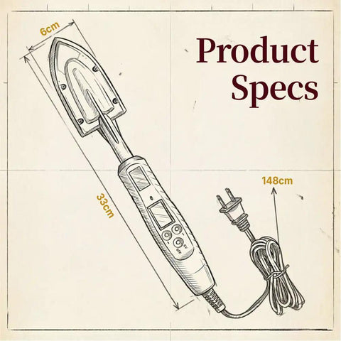 Edge Banding Iron With Digital Temperature Display For Precise Veneer Sealing Adjustable Heat Tool For Tacking 33cm length, 6cm width, 110V VL01
