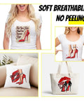 4 Pack High Heels Iron On Transfer Patches Red Lips Colorful Heat Transfer Stickers for Tees Hoodies Jackets DIY Clothing