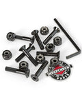 Genuine 7/8 Inch Allen Head Hardware In Black For Skateboards with wrench and sticker, durable bolts kit for trucks.