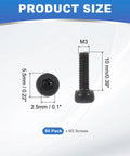 Top Notch 12.9 Grade M3 X 10Mm Hex Socket Head Capscrews With Hex Key Rugged Black Carbon Steel Bolts 50 Pack detailed size image.