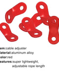 20 Pack Tent Tensioners And Guyline Cord Adjusters Aluminum Alloy Wind Rope Buckles For Secure Shelter Setup Red Camping Gear