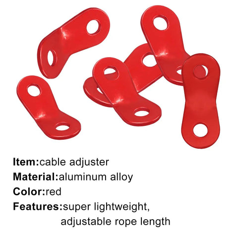 20 Pack Tent Tensioners And Guyline Cord Adjusters Aluminum Alloy Wind Rope Buckles For Secure Shelter Setup Red Camping Gear