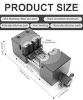 Workhorse 2.44 Inch Drill Press Vise For Small Parts Self Adjusting Fractal Design Made From Aerospace Grade Aluminum CNC Machined Precision For DIY Jewelry Model Making And Repair Holds Shapes Steady During Drilling And Sanding, size diagram