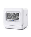 Hassle Free Countertop Dishwasher Fully Automatic Smart Drying Front Loading Compact with digital display washing dishes.