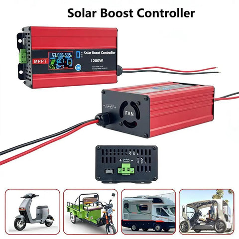 High-Efficiency MPPT Solar Charge Controller 30A 1200W with Step-Up to 48/60/72V for RV and Golf Carts, product display