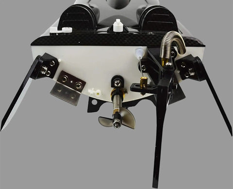 Rear view of RTR 25.5 Inch Brushless Remote Control Boat With 2.4GHz Radio, showing propeller and waterproof hull details