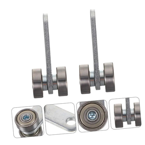 Heavy Duty Steel Sliding Door Pulley Wheel Assembly With Premium Double Bearing Rollers That Glide Like Butter For Closets Windows Cabinet Guides And Home Repairs, featuring robust wheels and brackets.