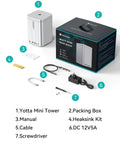 Dual Bay Raid Enclosure Packing Lightning Fast Ten Gigabit Speed To Crush Up To Fifty Six Terabytes On Two Point Five Or Three Point Five Drives Plus Nvme Slot And Sd Tf Reader Docking Station Ready To Roll For Mac Mini M4 Pc Laptop Crews laid out with packing box, cables, manual and accessories.