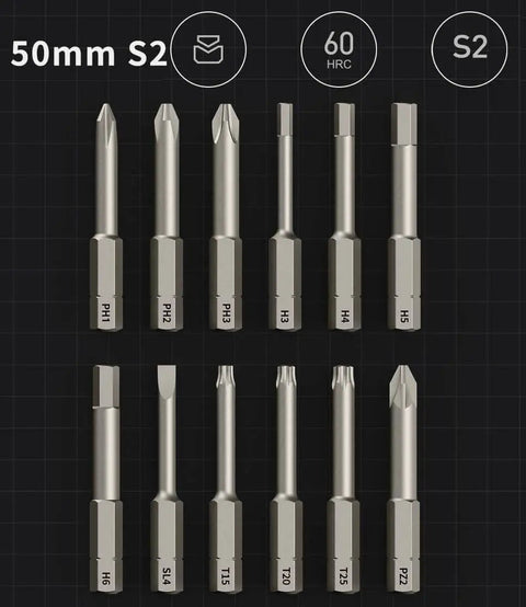 12 S2 alloy bits for MI HOTO Cordless Power Electric Screwdriver With LED Shadow Light USB Rechargeable 1500mAh Li-ion Battery