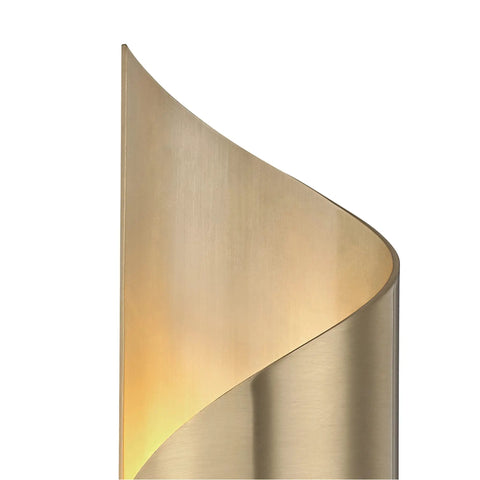 Close-up of Evie One Light Wall Sconce In Aged Brass, Modern Dope Wall Lighting, 9.75 Inch Tall And 4.75 Inch Wide, Bulb Not Included