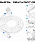 Heavy Duty Flexible Fume Extraction Arm With Precision Dust Removal Hood And Complete Hose Pipe Fitting Kit For Smooth Smoke And Dust Collection In Any Workshop 2 Inch 10 Foot White hose and fittings showing material and composition details.