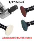 Right Angle Air Die Grinder, 22000Rpm Pneumatic Tool With 1/4 Inch Chuck And Flow Regulator, showing various attachments for polishing.