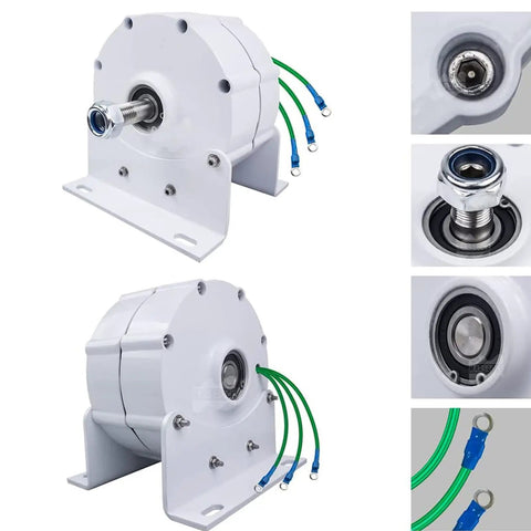 Top Shelf 1200 Watt Permanent Magnet Motor Featuring Three Phase Wiring And Pure Copper Coils Delivers smooth low RPM power and connectors.