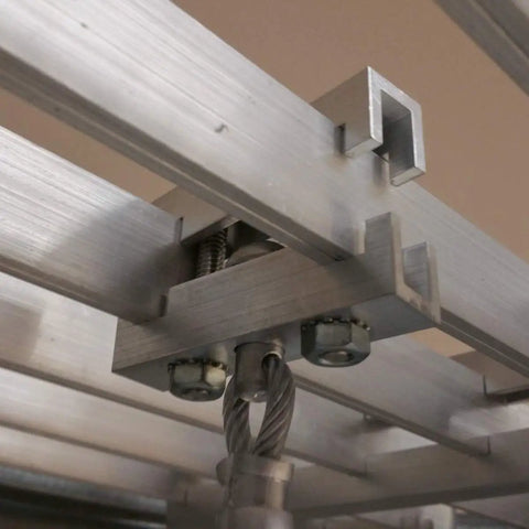 Security Kit For Window Wells With Grates That Project 22 To 26 Inches, Adjustable SK6, aluminum clamp showing installation detail