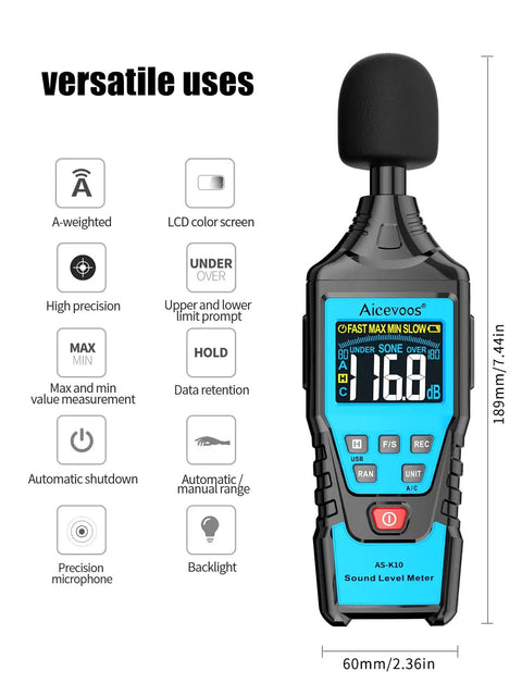 Decibel Meter Sound Level Meter For Precise Real Time Noise Readings From 30 dB To 130 dB Fast Response And High Accuracy