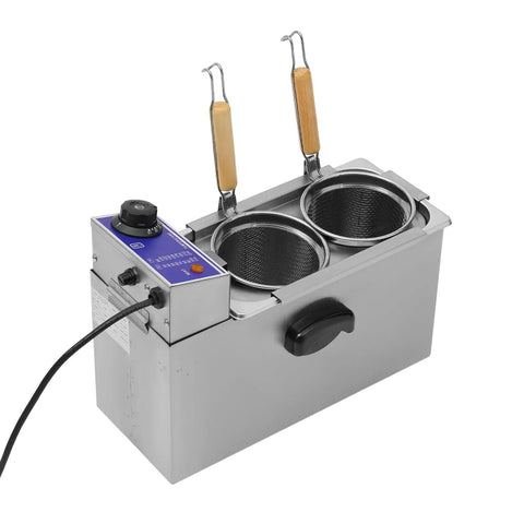 Two Hole Electric Noodle Cooker With Dual Baskets 110V 1200W Stainless Steel Pasta Cooker for home kitchen restaurant and shop use
