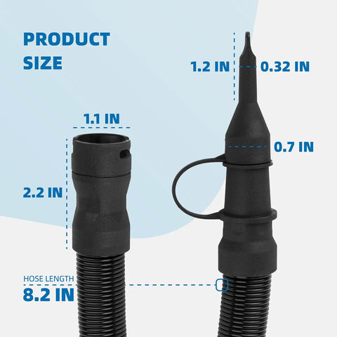 14 Inch Air Inflator Hose Replacement With Safety Tips For DCC020IB And N769086 shown with size details